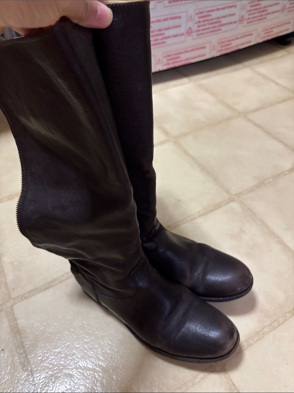 Frye Dark Brown Over-the-Knee Leather Riding Boots